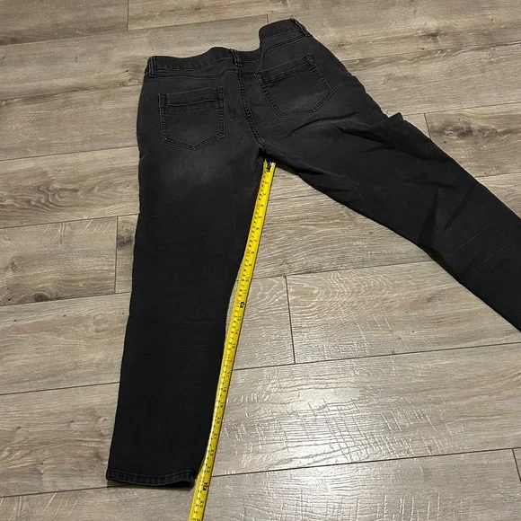 Libby Edelman Black Straight Leg Jeans with Sequin Trim - Picture 13 of 13